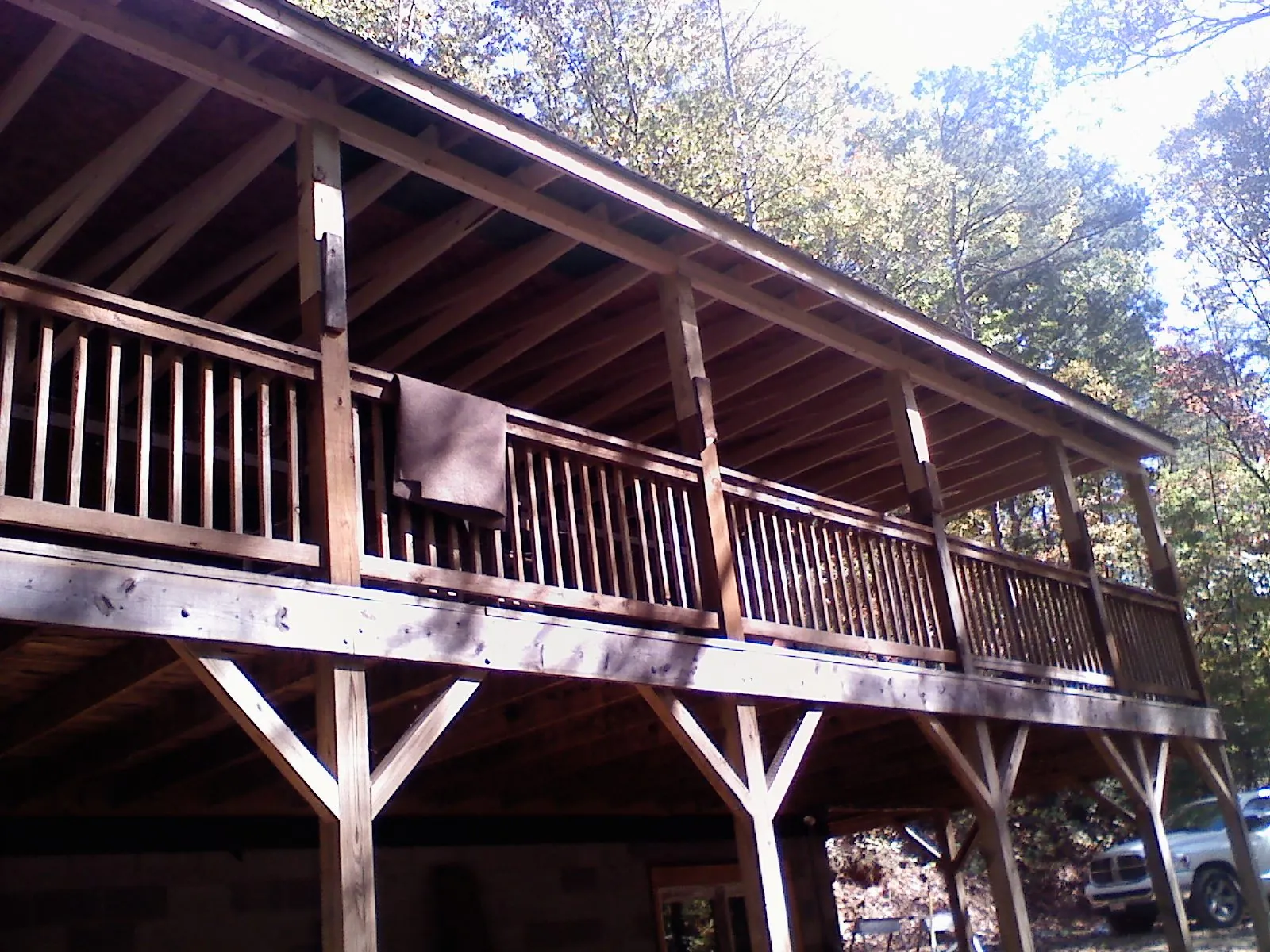 Timber framing under a new elevated porch and deck — Roof Leak Repair in Kingsburg by Roofing Brothers